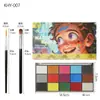 Kit de Tintas Faciais Solúveis em Água, Vários Pigmentos para Pintura Corporal, Tinta Facial para Modelos, Maquiagem Facial de Halloween, Tinta Facial à Base de Água
