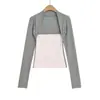 Camiseta de Manga Larga Cuadrada Estilo Coreano Puro Deseo Dos Piezas para Mujer, Moda de Principios de Primavera Ajustada Versátil Camiseta Base