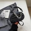 Bolso de Lona Denim para Mujer 2024 Nueva Moda Corea del Sur Cadena Bolso Cuadrado Pequeño Color Contraste Bolso de Mano Texped a la Moda Bolso Bandolera