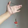 Collar de Cuentas de Colores Estilo Étnico Amor Cuerda Trenzada Marrón de Nicho de Gama Alta para Mujer Cadena Doble para Clavícula