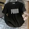 Camiseta Estampada Curva Manga Curta Plus Size para Mulheres, Novo Estilo de Verão, Caimento Solto, Emagrecedora, Estilosa, Única, Top Rejuvenescedor para Mulheres
