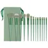 13 Pincéis de Maquiagem Conjunto Cabelo Macio Pó Alto Brilho Pincel para Blush Pincel para Sombra Conjunto Completo de Ferramentas de Beleza