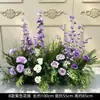 Arreglos florales artificiales para bodas, arreglos florales de suelo con temática de bosque, decoración de escena de boda, flores para pasillo de escenario T, arreglos florales para compromisos