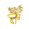 Anillo para Servilleta Navideño de Hotel Más Vendido de Amazon, Anillo para Servilleta con Botón de Ciervo, Fabricante Mayorista de Anillos de Tela de Metal