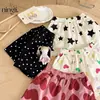 Ropa para Niños Ningli Pantalones Cortos para Bebés Niñas, Corte Holgado, Verano 2026, Pantalones de Cinco Puntos Finos con Estampado Completo para Niñas, Modernos