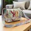 Bolso Almohada Estilo Étnico para Mujer 2026 Nuevo Bolso Cruzado de Correa Ancha Bolso Cubo Doble Cara Bolso Cilíndrico Retro de un Solo Hombro