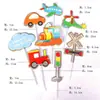 Avião Pequeno Retro Tema Menino Decorações de Bolo Trem Desenho Animado Nuvens Caça Combate Decoração de Encaixe para Assar