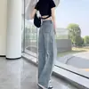 Jeans Anchos Desgastados para Mujer, de Tiro Alto, Tendencia Versátil para Primavera y Otoño, Pantalones Rectos Nuevos Sueltos que Cubren las Caderas, Adelgazantes