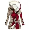Casaco Trench Coat Feminino 2023 Novo, Quente para o Inverno, Estilo Europeu e Americano, Patchwork Colorido, Com Capuz, Venda Quente Transfronteiriça, Atacado