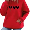 Sudadera Estampada de Amor para Mujer Nueva Chaqueta de Terciopelo Otoño e Invierno Top Holgado con Capucha