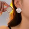 Pendientes Rombo Geométrico de Diamante Incrustado de Aguja de Plata Pendientes Elegantes Simples Retro Franceses Lujo Accesible Pendientes de Gama Alta para Mujeres