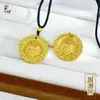 Colgante de Cobre Chapado en Oro Atractor de Fortuna con Patrón de Nube Grabado, Estilo Chino Retro Lujo Ligero Cadena Versátil para Suéter