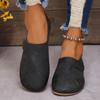 Nuevos Zapatos de Mujer de Estilo Retro de Comercio Exterior, Zapatillas Sencillas Planas de Caña Baja, Color Sólido Transfronterizo, Punta Redonda, Velcro, Suela Suave