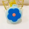 Bonito peine plegable con pequeño espejo cosmético, peine de masaje con cabeza de cojín de aire portátil, peine portátil de plástico de dibujos animados con airbag