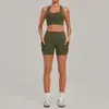 El nuevo conjunto de ropa de yoga de Qiu Sha presenta un top de espalda cruzada y pantalones de cintura alta para deportes, fitness y Pilates, conjunto de dos piezas 5293+2116