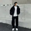 Conjunto esportivo casual masculino para primavera e outono, moletom cardigã solto oversized e jaqueta de marca moderna com calça comprida conjunto de duas peças