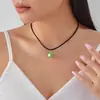 Colar Transfronteiriço Desenho Animado Brincos de Rã de Vidro Feminino Nicho Temperamento Simples Fofo Pequeno Conjunto de Colar de Brincos
