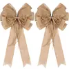 Laço Grande de Corda de Juta Enfeite de Árvore de Natal Vintage Laço Decorativo Boêmio para Festa de Casamento Feriado
