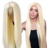 Peruca Feminina Nova da Amazon Europeia e Americana Dourado Claro Seda de Alta Temperatura Fibra Química Cabelo Longo Liso Conjunto de Perucas Fabricante Dropshipping