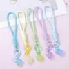 Lanyard de estrela de gelatina criativo para celular, chaveiro, acessório DIY, conta artesanal, corda trançada anti-perda, decoração de bolsa