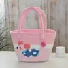 2026 Bolso Tejido de Paja Caricatura Bolso de Mano Gran Capacidad Bolso Tejido Bolso Tote para Mujer Vacaciones en la Costa Bolso de Playa Verano