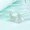 Adornos Plateados Estilo Chino Pendientes Pipa de Plata de Ley S925 para Mujer Completamente Diamantados Tendencia Instrumentos Musicales Pendientes de Violín Diseño de Nicho