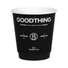 Caneca de Café de Celebridade da Internet Caneca de Papel Descartável para Café com Tampa Papel Toque Preto Caneca para Bebida Quente Embalagem Comercial para Levar Atacado