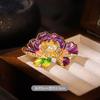 Broche de flor de peonía rosa de alta gama para mujer, exquisito y sencillo, nuevo ramillete chino decorativo, elegante flor de aleación, hebilla Hanfu