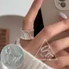 Anillo Minimalista Redondo de Perlas Japonés y Coreano para Mujer, Estilo Europeo y Americano, Geométrico, Estilo Fresco, Ajustable, Anillo de Dedo Índice Transfronterizo de Moda