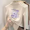 Ropa interior básica de polar con cuello alto medio para niñas para otoño e invierno, top cálido casual de manga larga cepillada para niños mayores