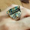Anillo Giratorio con Cuenta Dzi de Mantra de Seis Caracteres Tendencia Nacional Masculina Pájaro Fénix Grande Anillo Personalizado para Pareja Anillo