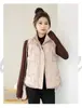 Colete de algodão curto e moderno para mulheres, nova coleção outono/inverno 2026, gola alta casual, espessado para aquecimento, corte solto