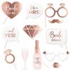 Kit com 12 adereços para fotos fotografia de casamento Noiva a ser rosa dourado noivado noiva a ser casamento