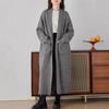 Nuevo cárdigan de punto liso para mujer, estilo cruzado de comercio exterior transfronterizo, estilo holgado y perezoso, abrigo largo de suéter
