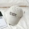 Gorra de Béisbol Desgastada Bordada Estilo Coreano con Bordado Original de Letras Multilinea, Gorra Visera Solar para Mujer, Versátil para Viajar al Trabajo