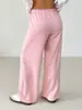 En Stock Europeo y Americano Transfronterizo Amazon Sitio Independiente Pantalones Casuales Sueltos de Punto Suave con Cintura con Cordón de Color Sólido para Mujer