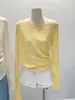 Suéter de punto con abertura en los hombros, estilo dulce, holgado e informal, para mujer, otoño 2024