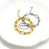 Acero inoxidable europeo y americano oro real 18k cadena gruesa joyería DIY hecho a mano titanio acero pulsera accesorios al por mayor