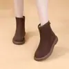 Botas de nieve para mujer de suela plana, nuevo estilo invierno 2026, caña corta, forradas de felpa, cálidas y con acolchado de algodón, suela suave, antideslizantes, botines