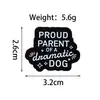 Broche Geométrico Criativo Fundo Preto Texto Branco Personalidade Esmalte Liga Combinado de Insígnia com Frase em Inglês Acessório de Fixação para Roupas