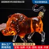 Botellas de Vino de Cerdo Salvaje de los Doce Animales del Zodiaco al por Mayor, Decantadores de Animales de Vidrio de Borosilicato Alto, Botellas de Vino de Vidrio con Forma de Cerdo Salvaje