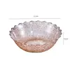 Nuevo plato de frutas transparente con patrón de diamantes para uso doméstico en la sala de estar, bandeja de alta estética para bocadillos y dulces, plato de exhibición de plástico