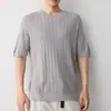 Mo Mai Ke Alta Inteligência Estilo Old Money para Ir ao Trabalho Camiseta de Tricô Manga Curta Masculina 26 Outono Nova Mistura de Lã Masculino 75985.
