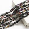 En stock, colgante de cristal de color galvanizado con forma de agujero medio cuadrado oblicuo de 12 mm, accesorios para el cabello DIY, cadena para teléfono móvil, material de cristal