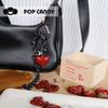 Angola Rojo Grande Elegante Llavero Otoño e Invierno Lazo Colgante de Corazón Joyería DIY Colgante para Bolso Cordón Decorativo