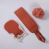Conjunto de três peças de toalha de banho nova combinação de descontaminação de lama toalha de banho dupla face fosca bola de banho de espuma tira para as costas