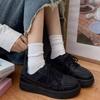 Tênis Estudantil Preto para Mulheres Niche Original Ins Trend 2025 Outono Novo Solado Grosso Aumentando Altura Sapatos Esportivos Casuais para Mulheres