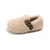 Zapatos peludos para niñas, nuevos estilos de otoño/invierno, zapatos estilo Birkenstock para niños, cálidos y cómodos, zapatos casuales de algodón para niños y niñas, zapatos de algodón con forro de felpa