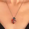 Collar de rosa de amor europeo y americano con diseño gótico de Diablo, cadena de clavícula con forma de corazón y flor sinuosa, regalo de cumpleaños