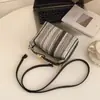 Tendência de Moda 2026 Design Listrado Palha Trançada Bolsa Pequena Quadrada de Ombro Único Elegante Bolsa Grande de Palha Trançada para o Dia a Dia para Mulheres